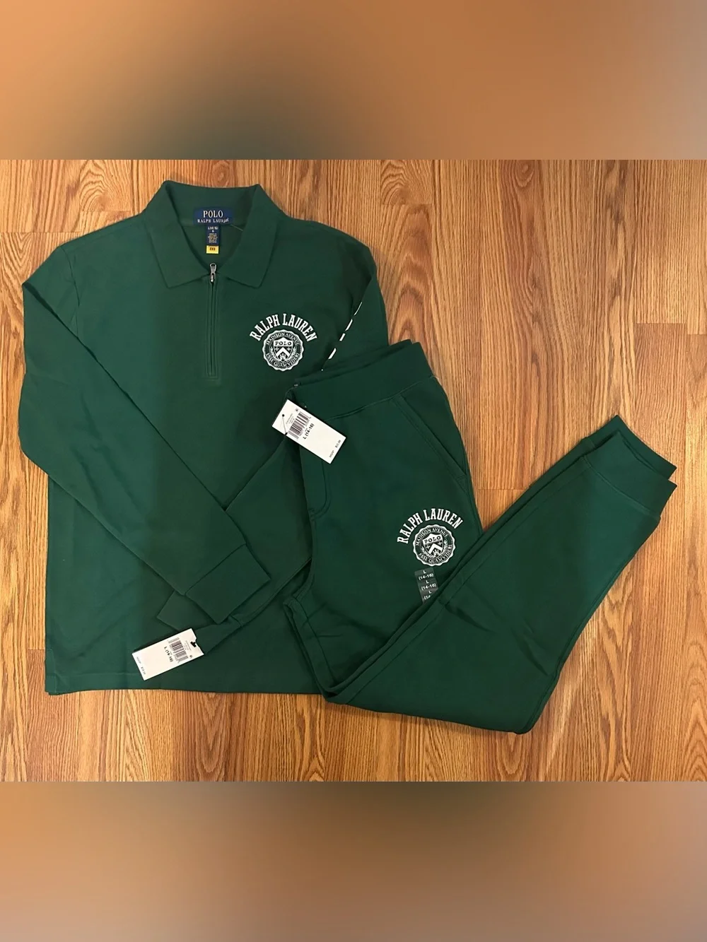 Polo Ralph Lauren Boy’s Knit Polo & Logo Fleece Jogger Pant,Size L(14-16)